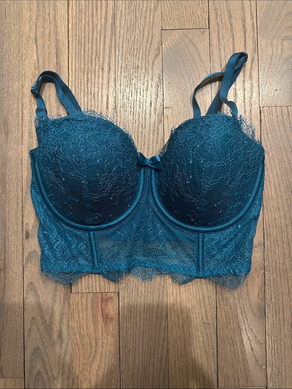Victoria's Secret Teal Lace Longline Bra